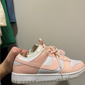 Nike White Sneakers with Soft Pink Design